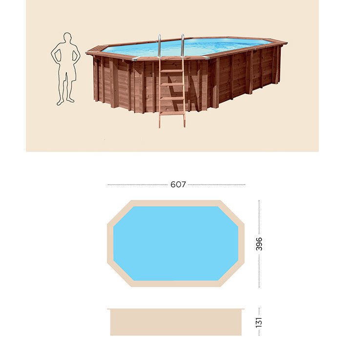 Piscina Fuori Terra in Legno Bali Ovale Premium 2024