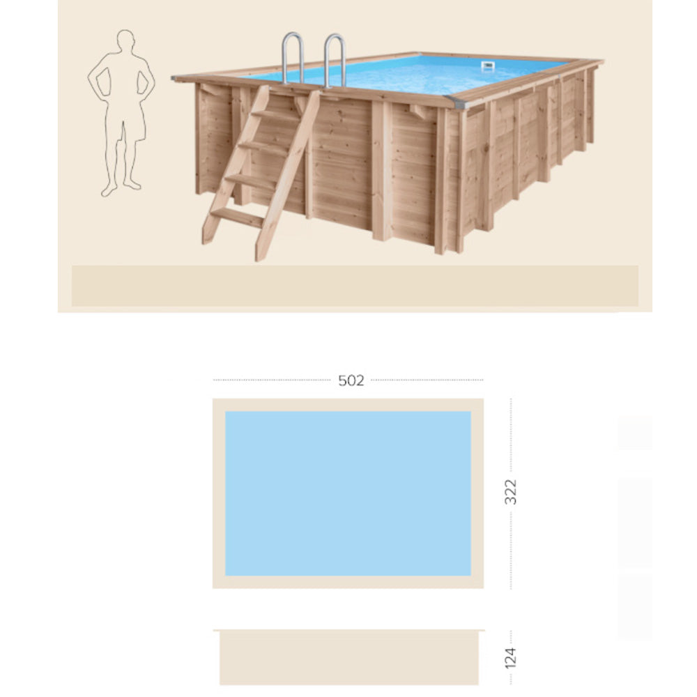 Piscina Fuori Terra in Legno Bali Rettangolare 2024