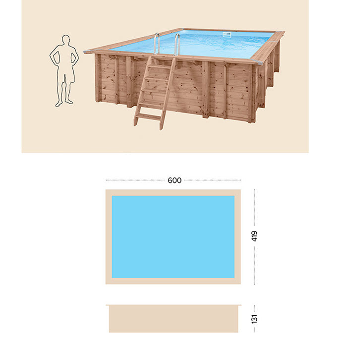 Piscina Fuori Terra in Legno Bali Rettangolare 2024