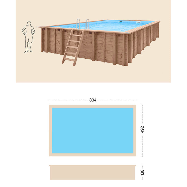 Piscina Fuori Terra in Legno Bali Rettangolare 2024
