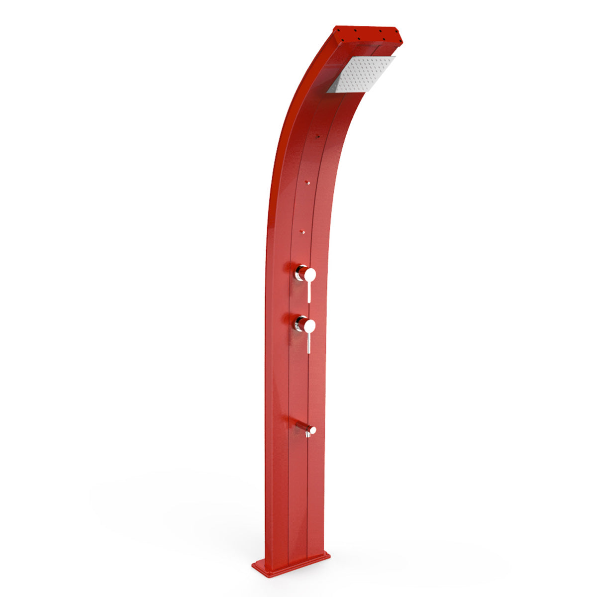Doccia Solare in Alluminio 30 Lt con 3 nebulizzatori, deviatore e lavapiedi temporizzato Arkema Design DADA D350