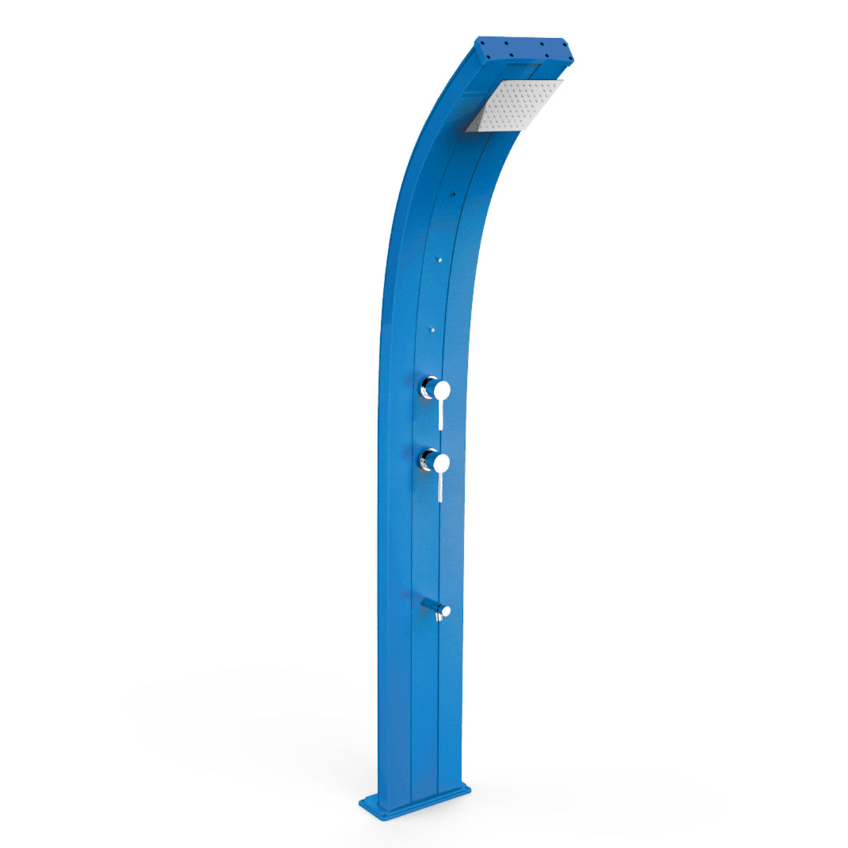 Doccia Solare in Alluminio 30 Lt con 3 nebulizzatori, deviatore e lavapiedi temporizzato Arkema Design DADA D350