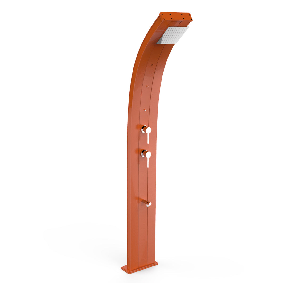 Doccia Solare in Alluminio 30 Lt con 3 nebulizzatori, deviatore e lavapiedi temporizzato Arkema Design DADA D350