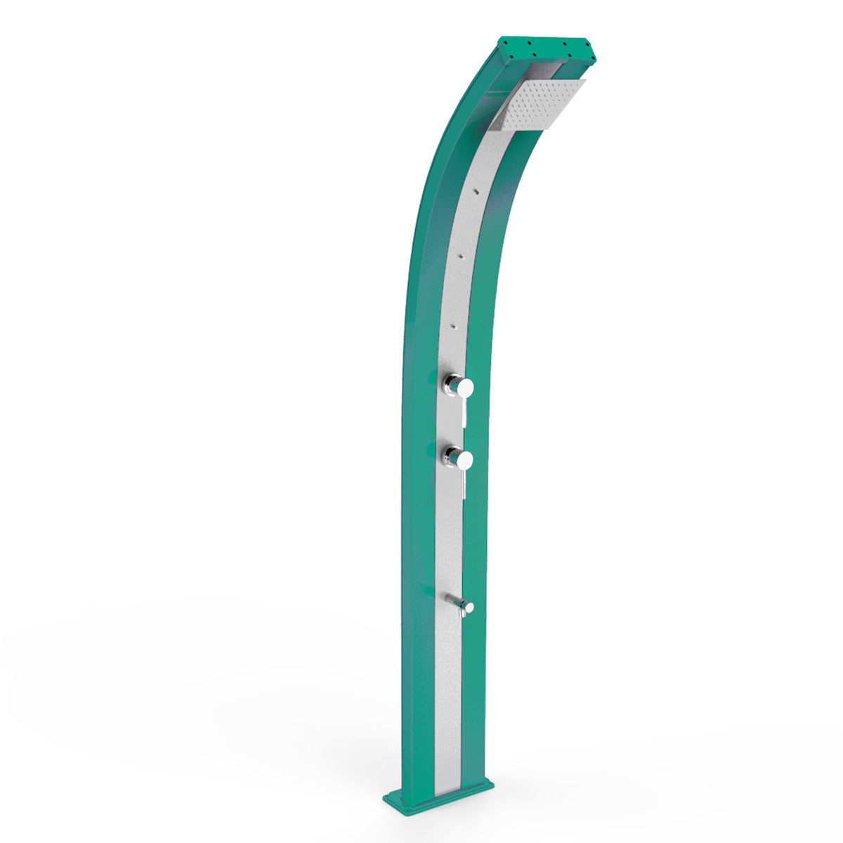 Doccia Solare in Alluminio 30 Lt con 3 nebulizzatori, deviatore e lavapiedi temporizzato Arkema Design DADA D350 - Vari colori disponibili