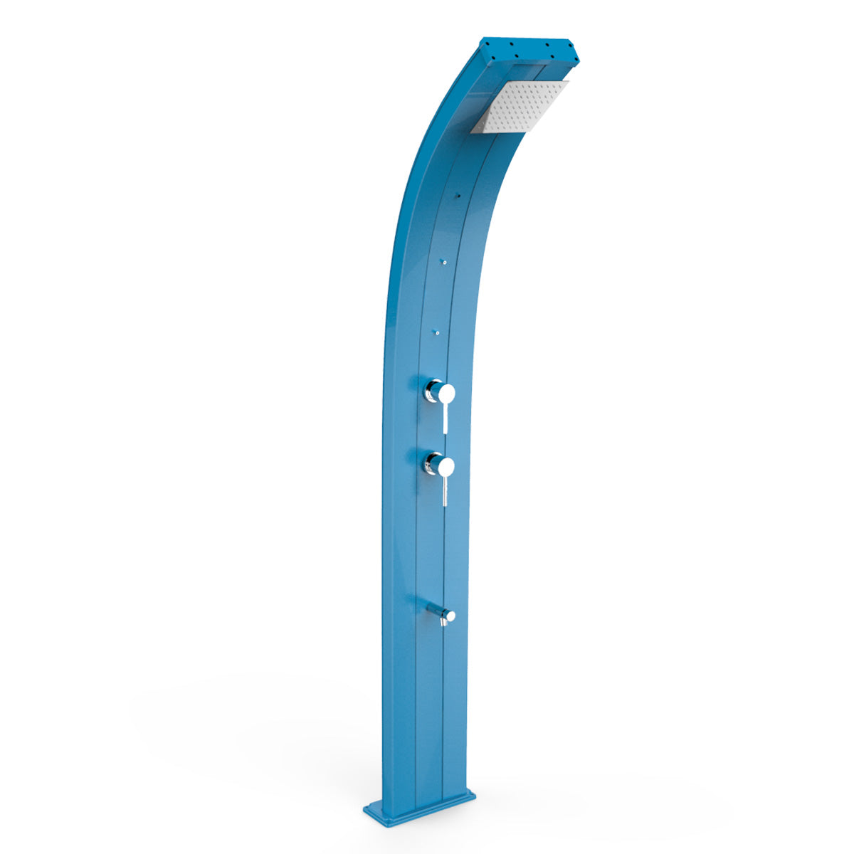 Doccia Solare in Alluminio 30 Lt con 3 nebulizzatori, deviatore e lavapiedi temporizzato Arkema Design DADA D350