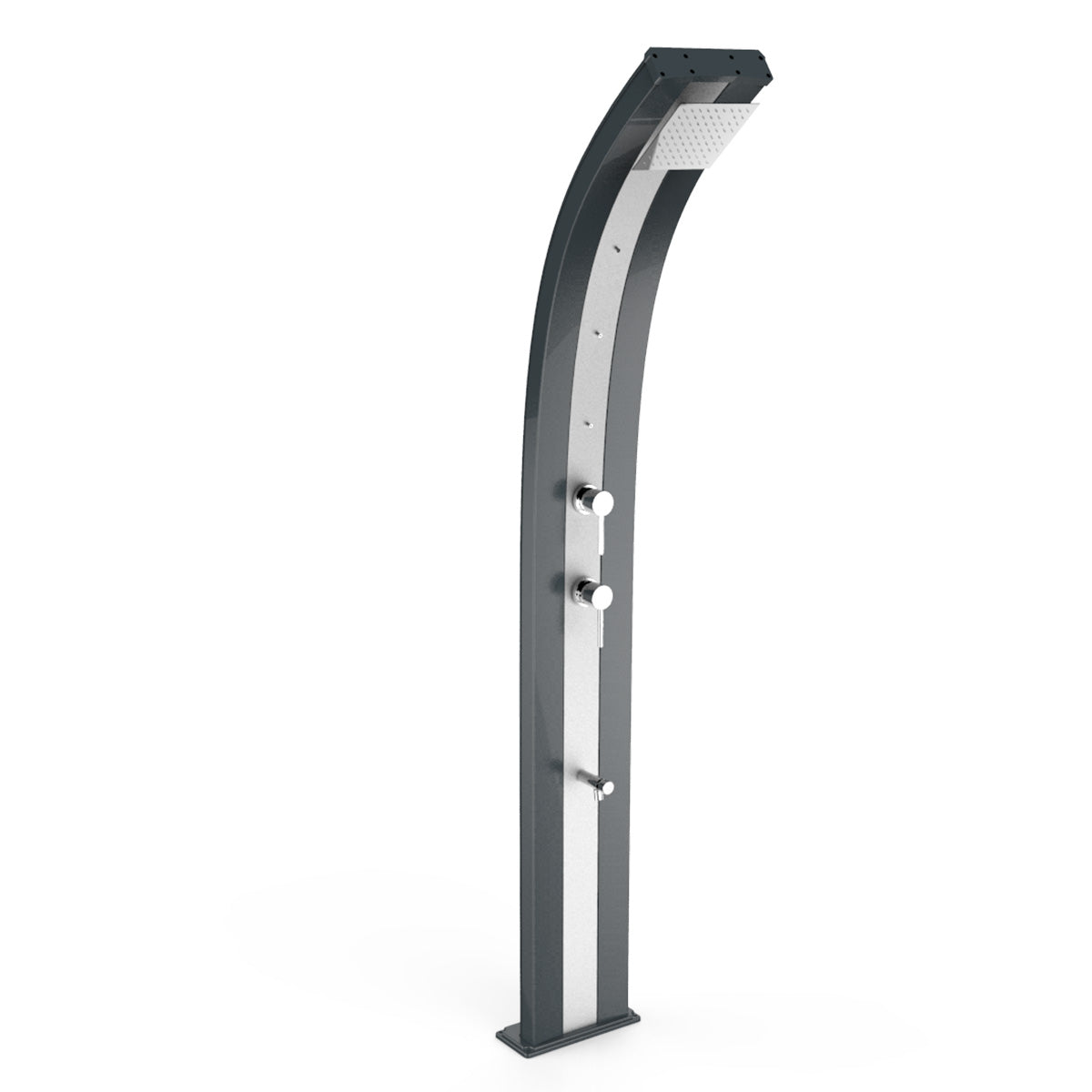 Doccia Solare in Alluminio 30 Lt con 3 nebulizzatori, deviatore e lavapiedi temporizzato Arkema Design DADA D350 - Vari colori disponibili