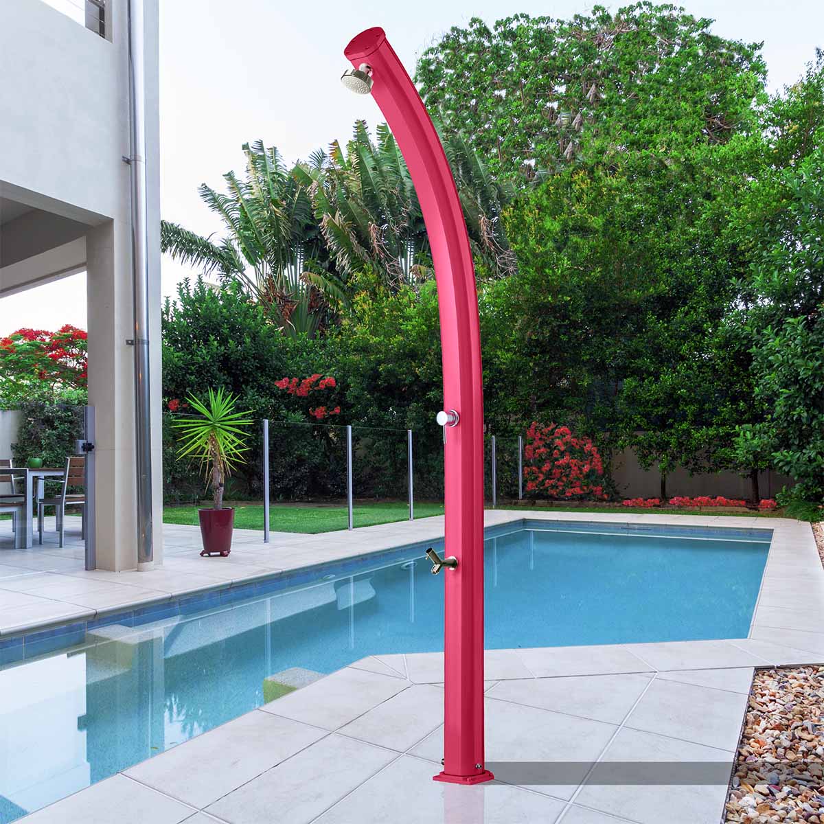 Doccia Solare in Alluminio 23Lt con lavapiedi Arkema Design JOLLY A520