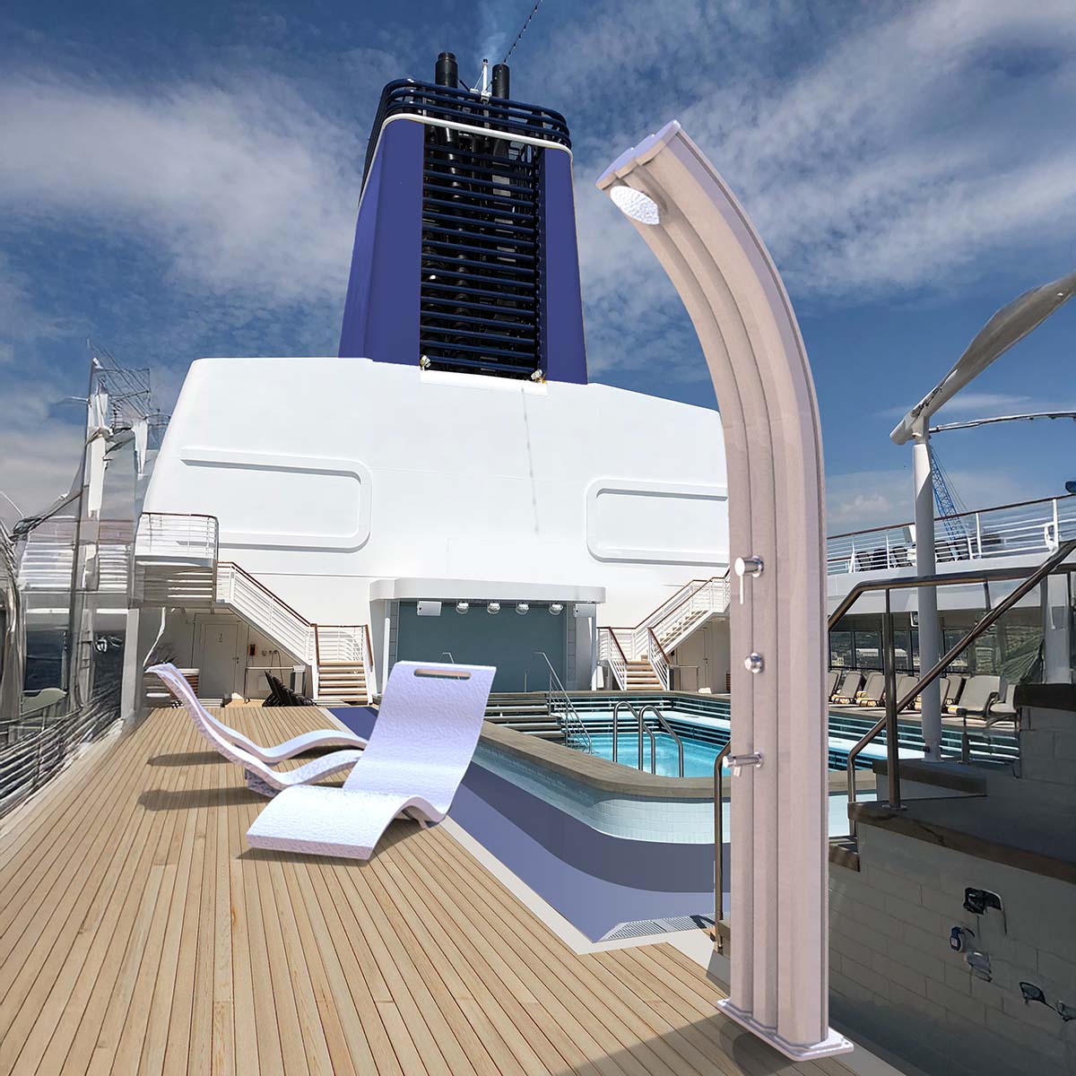 Doccia Solare in Alluminio 69 Lt con temporizzatore e lavapiedi temporizzato Arkema Design ENERGY PRO A930