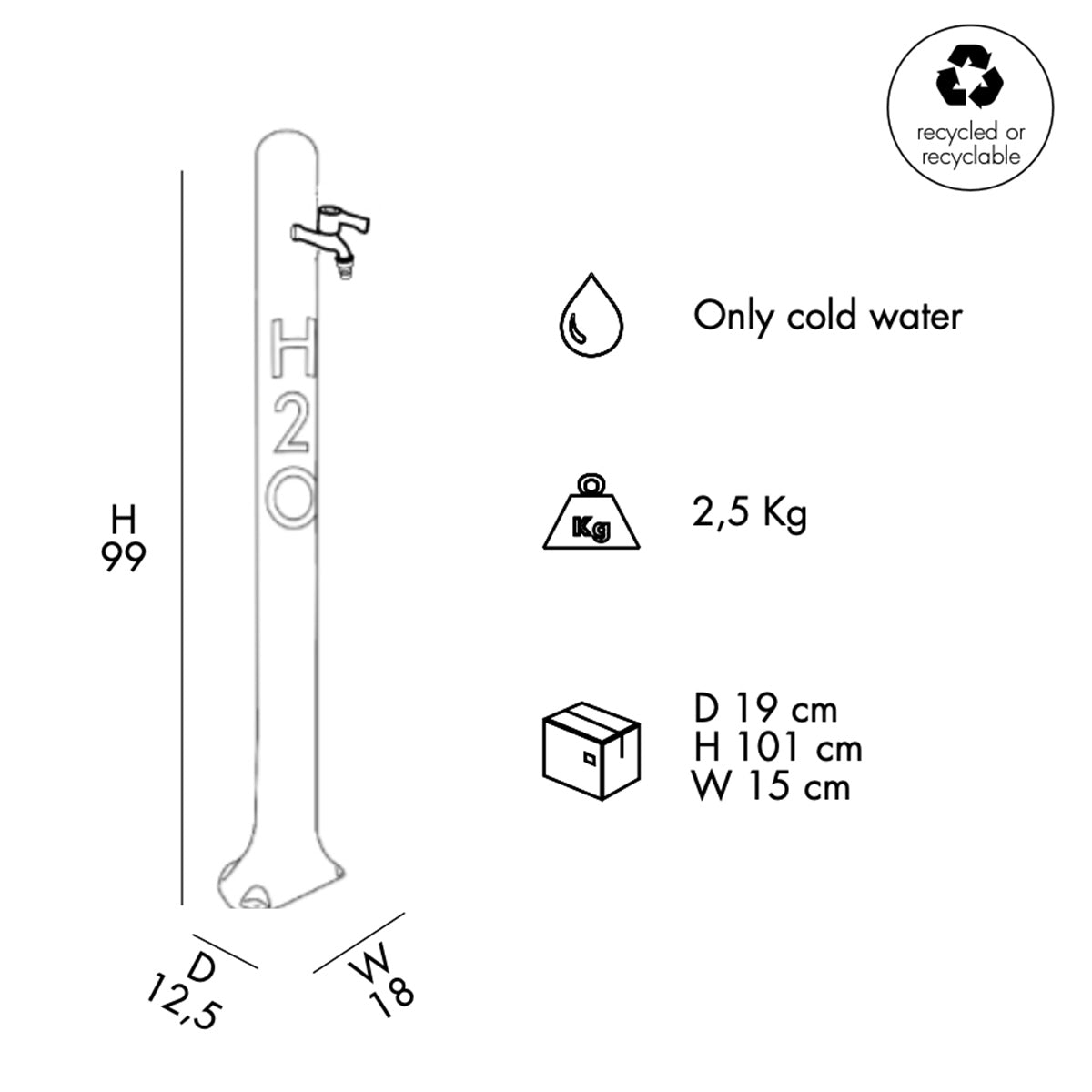 Fontana tradizionale con rubinetto Arkema Design H2O GH115