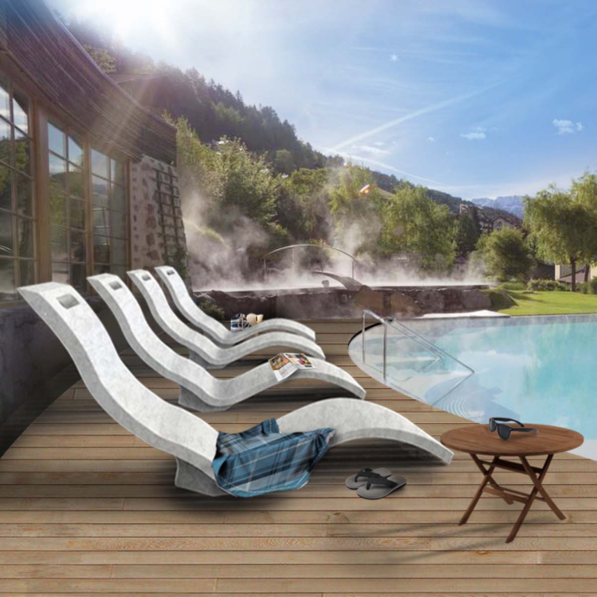 Lettino prendisole Chaise Longue Arkema Design SERENDIPITY S010