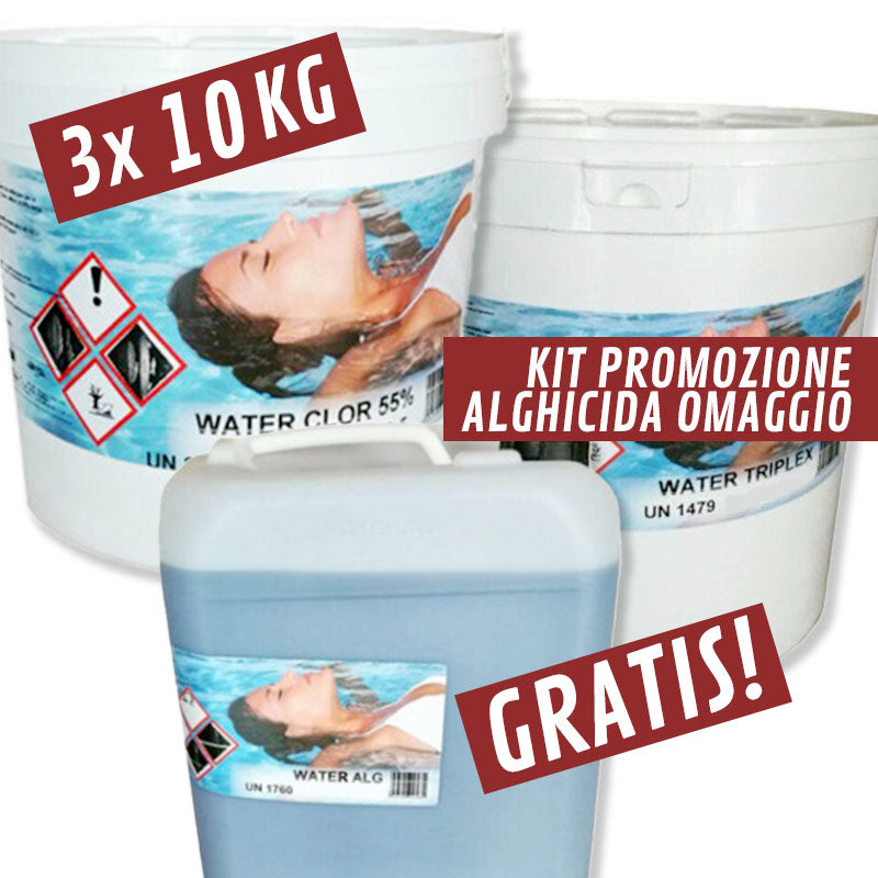 KIT PROMO Chimico 3 x 10 Kg Water Triplex + Water Clor 55 + Water Alg