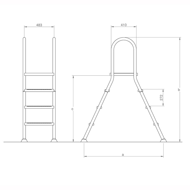 Scala Ponte INOX per Piscina Fuori Terra in acciaio INOX 304
