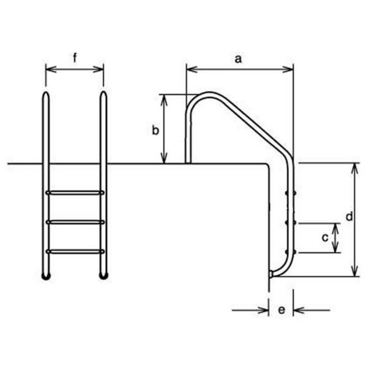 Scaletta per Piscina Interrata mod. ARCO in acciaio INOX AISI 316