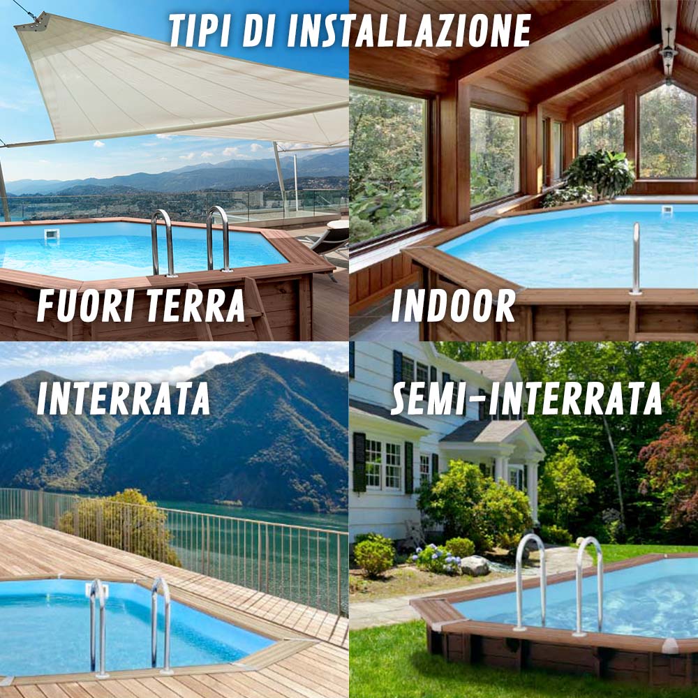 Piscina Fuori Terra in Legno Bali Rettangolare 2024