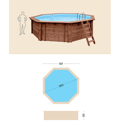 Piscina Fuori Terra in Legno Bali Ottagonale Premium 2024