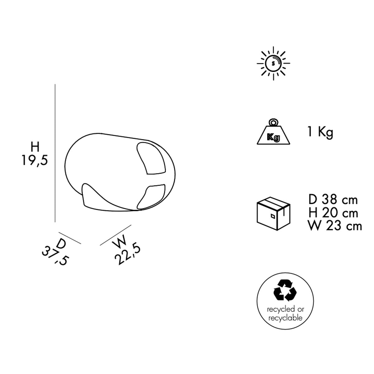 Boa luminosa solare galleggiante con telecomando Arkema Design Solar Boa